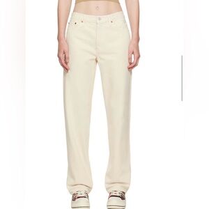 BRAND NEW Re/Done Women's Off-White Long Jeans